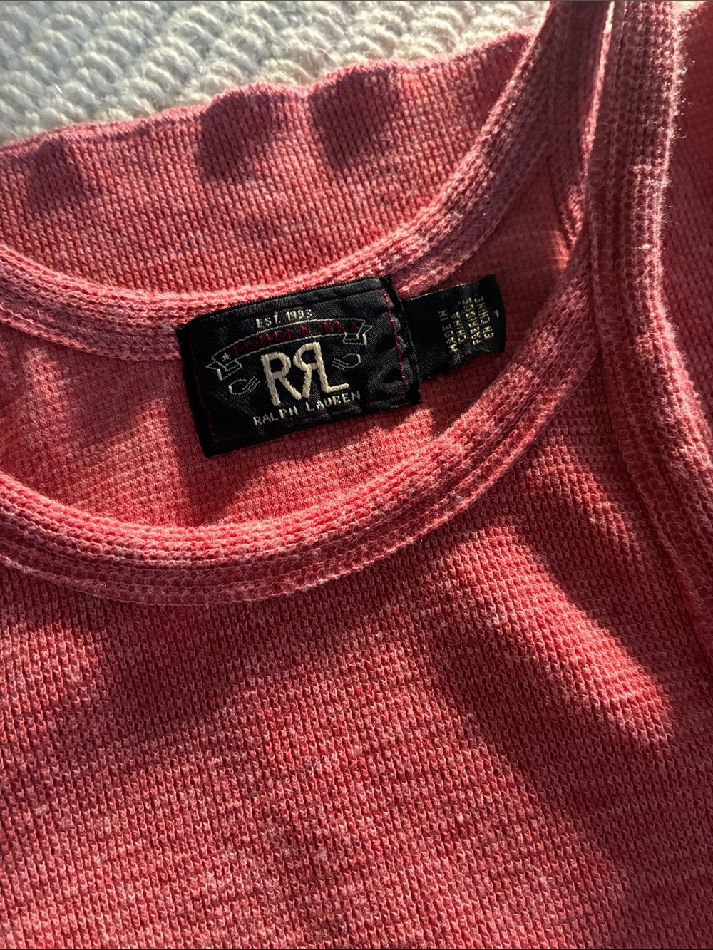 Vintage RRL Rust Red Ribbed Tank - Picture 3 of 4